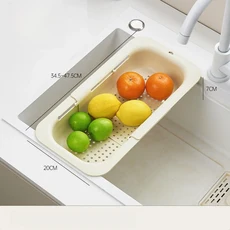 다용도 접이식 세척 바구니 주방 싱크대 배수구 배치용 랙, 02 Medium