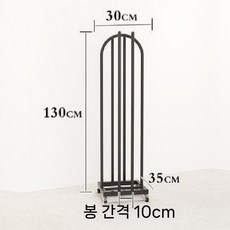 옷걸이 정리대 옷가게 백화점 의류매장 보관 행거 100cm, 블랙 라지