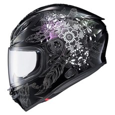 ScorpionEXO R430 풀 페이스 스트리트 오토바이 헬멧 블루투스 레디 스피커 포켓 DOT 승인 솔리드 블랙 - 3XL 184777, 미디움, Manitou 블랙