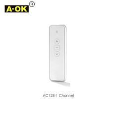 A-OK AC123 1/2/6/16채널 리모컨 RF433 A-OK 전기 커튼 모터용 무선 제어 송신기 배터리 없음, 02 AC123-2-WH