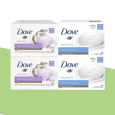 도브 비건 비누 90G 4개입 릴랙싱 뷰티 바 2개 + 센스티브 뷰티 바 2개 16개입