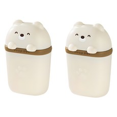 더자카 휴대용 곰돌이 비누케이스, 화이트, 2개