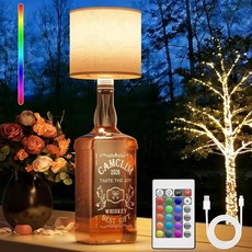 Wireless Wine Bottle Lamp Shade: Liquor Stopper Light With Remote Control Dimmable Cordless Portab, Cylindrical Bottle Lamp