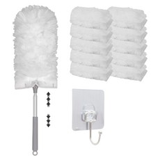 루메이크 길이조절 정전기 먼지흡착 먼지털이 고리 포함, 1세트, 화이트(본품1개+리필20개)