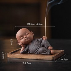 선 스틱 향로 인테리어 향꽂이 테이블용 실내용 소형 향기, 블랙+직사각형 받침대, 기본 향