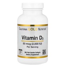 California Gold Nutrition Vitamin D3 2000IU 360정, 1개