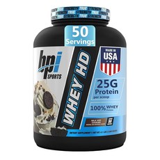 BPI 스포츠 Whey HD 울트라 프리 단백질 파우더 우유 쿠키 1850g