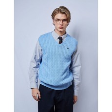 비버리힐스폴로클럽 남성 코튼 케이블 니트 베스트 VT077