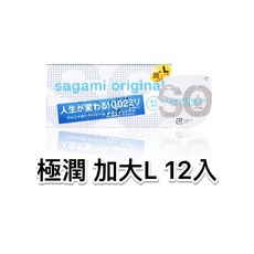 Sagami 相模 0.02 PU 保險套 大, 1個, 002極潤 L 12入