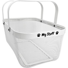 오터펫 개 장난감 바구니 금속 메쉬 메탈 씹기 방지 16 L x 9.5 W 7 H 인치 흰색 통 튼튼한 애완동물