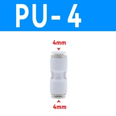 PU PG 공압식 퀵 커넥터 304 스테인리스 스틸 호스 에어 파이프 연결 8 10 12 14 16mm 직선형 감속 부품, PU-4