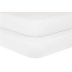 표준 아기 침대 매트리스용 유기농 면 매트리스 커버 - GOTS 인증 100% 유기농 면 매우 부드러움 통기성 표백되지 않음 꼭 맞는 무독성 (화이트 - 2팩), 2, 화이트