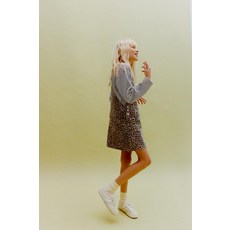 자라 ZARA 애니멀 프린트 점퍼 스커트 - 그레이 브라운 971499