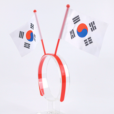 쌍발 태극기 머리띠 깃발 응원 셀카 분장 축구 파티 광복 머리에쓰는, 상세페이지 참조, 1개