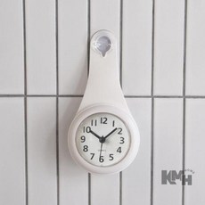 화장실 방수시계 목욕탕 아날로그 탁상, 흡착형, 화이트