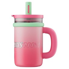 굼 이중 스테인리스 보온 텀블러, 1개, 570ml, 핑크 + 그린