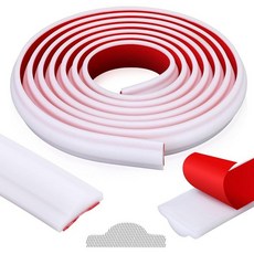 Innconee 294.7cm(118인치) 필 앤 스틱 벽 몰딩 트림 의자 레일 패널 유연한 자체 접착 3D 크라운 몰딩 트림 DIY 홈 벽 장식 거울 보호 도어 캐비닛 프레임, White, 118 Inch X 1.06 in