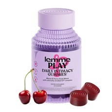 Lemme Play Daily Intimacy Gummies 여성 및 남성용 건강한 혈류 마카 뿌리 염소 잡초를 위한 임상적으로 연구된 S7 산화질소 복합체 포함 - 체리, Lemme Play DAILY 데일리 Intimacy, 1개