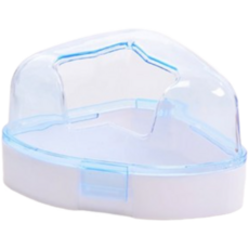 角落星型倉鼠浴室 現貨 黃金鼠廁所 鼠砂盆 倉鼠滾砂 倉鼠洗澡用品 附砂鏟, 藍色, 1個