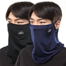 Fobel 국산 1+1 자외선 차단 쿨 골프마스크 매쉬형, 그레이+그레이