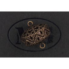 沐錦飾品材料DIY 15MM雙耳扁圓形銅花球 @20入，手工藝材料，DIY飾品配件，銅花球材料包, (青古)20入/瓶, 1個