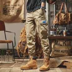 튼튼한 카고 밀리터리 워크웨어 팬츠, 1개, 688 카키 여름용얇은