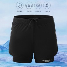 男士雙層內裡運動泳褲 跑步 健身 游泳 舒適透氣 防尷尬