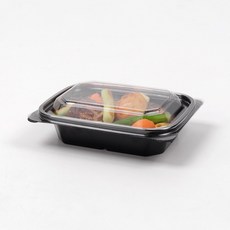 (BU) 반찬용기 블랙 BU-002 (뚜껑포함) 100세트 일회용 페트 용기 반찬 샐러드, BU-002 (블랙) 100세트