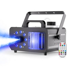 9개의 RGBW LED 조명이 장착된 포그 머신 1200W 프로페셔널 스모크 머신 1L 탱크 3000CFM 출력 14가지 색상의 DJ 파티 무대 결혼식 할로윈