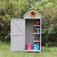 조립식 창고 야외 이동식 농막용보관함, 1 개, 라이트그레이 반선반