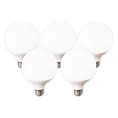 라인조명 LED 에코 숏볼구 15w 주광 전구 주백, 5개, 주광색