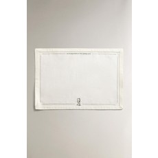 zara 자라 카페 웨이터 일러스트 코튼 테이블 매트 - 초록, 35 x 50 cm