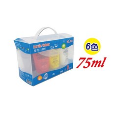 MONA 蒙娜 壓克力顏料 (75ml) (6色組) - 色彩鮮明、易暈染、快乾防水 適合各種繪畫創作