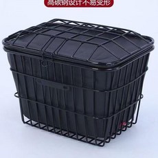 自行車/電動車車筐 菜籃子 加大加粗前後通用帶蓋車筐, 1個, 33無蓋車筐+防水內膽+前後配件