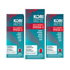 코리 크릴 오일 오메가 3 보충제 흡수력이 우수한 남극 대 어유 대체제 소프트젤 400mg 90개 EPA 및 DHA