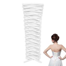 웨딩 드레스 백 스트랩 리본 끈 세트 코르셋 수선 액세서리 DIY 장식, 1개, 화이트 본 드레스