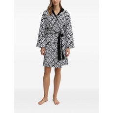 DKNY 기하학 프린트 후드 가운