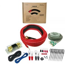 1/0 게이지 앰프 배선 키트 고성능 자동차 오디오용 전력 처리 완전 앰프 배선 키트 최대 사운드 품질과 전력 효율을 위한 라디오 서브우퍼, AGAK0 CCA