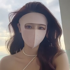 여름 자외선 차단 풀페이스 쿨링 마스크, 핑크, 1개