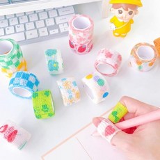 귀염뽀짝 컬러 자가점착 손가락보호 핑거밴드 테이프, 화이트