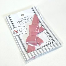 도시락 용기 핑크 고정밴드 리본