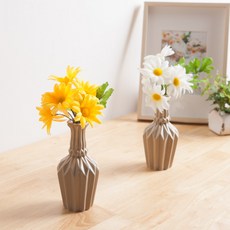 구절초 조화 화병 모던 Aset 26cm (DIY) 2컬러 인테리어 꽃 테이블 장식 소품 꾸미기, 옐로우, 1개