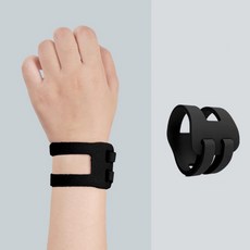 한현 쫀쫀 편안한 TFCC 초경량 두줄 손목보호대 아대 좌우통용, 블랙, 2개