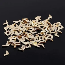 50Pcs 금속 책 코너 수호자 빈티지 스크랩북 사진 앨범 노트북 메뉴 폴더 보호 황금 실버 청동, 03 Golden 50Pcs