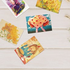 [에이블라인드] 허은빈 작가 엽서 5종 / 시각장애 예술가 굿즈, opp 비닐 포장(개별 포장)