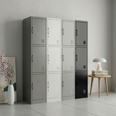 LOCKER LAB 락카랩 철제 락커 철제 캐비넷 사물함 락커룸 락카장, 화이트, 3단