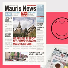 포장용품 촬영배경지 인쇄신문 레이아웃 종이소품, 핑크색신문(b)