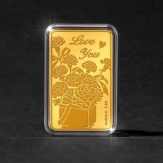 [골드팡] 24K 순금 카네이션 골드바 0.2g - 러브유카네이션 (오늘출발) 어버이날 효도선물 기념일 기념주화 미니콩알 금덩어리 소원행운 황금쌀 개업