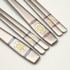 고려 장수거북 청 홍 부부수저 2벌 세트(2인용) + 품질보증서 레이저각인 수저 스테인레스18-10, 1개, 수저2개저분2모(2인용), 스테인리스(실버)
