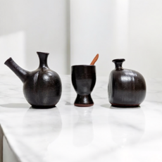 Z 3종 예조 도자기 소금통 소금단지 옹기도자기 이천도자기 옹기항아리 장독 미니항아리 테라리움키트 미니도자기 현관소금단지 도자기양념통 소금단지항아리 미니옹기 정원꾸미기 한국전통선물, 1개